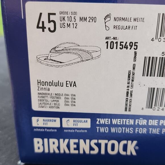 Birkenstock Honolulu Eva Flip Flop Sandals Zinnia 44R 45R - Picture 2 of 14